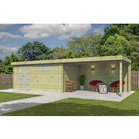 Flachdach Holzgartenhaus Modell Nelo 44 D mit 400 cm A | 7x4m Unkategorisiert online kaufen