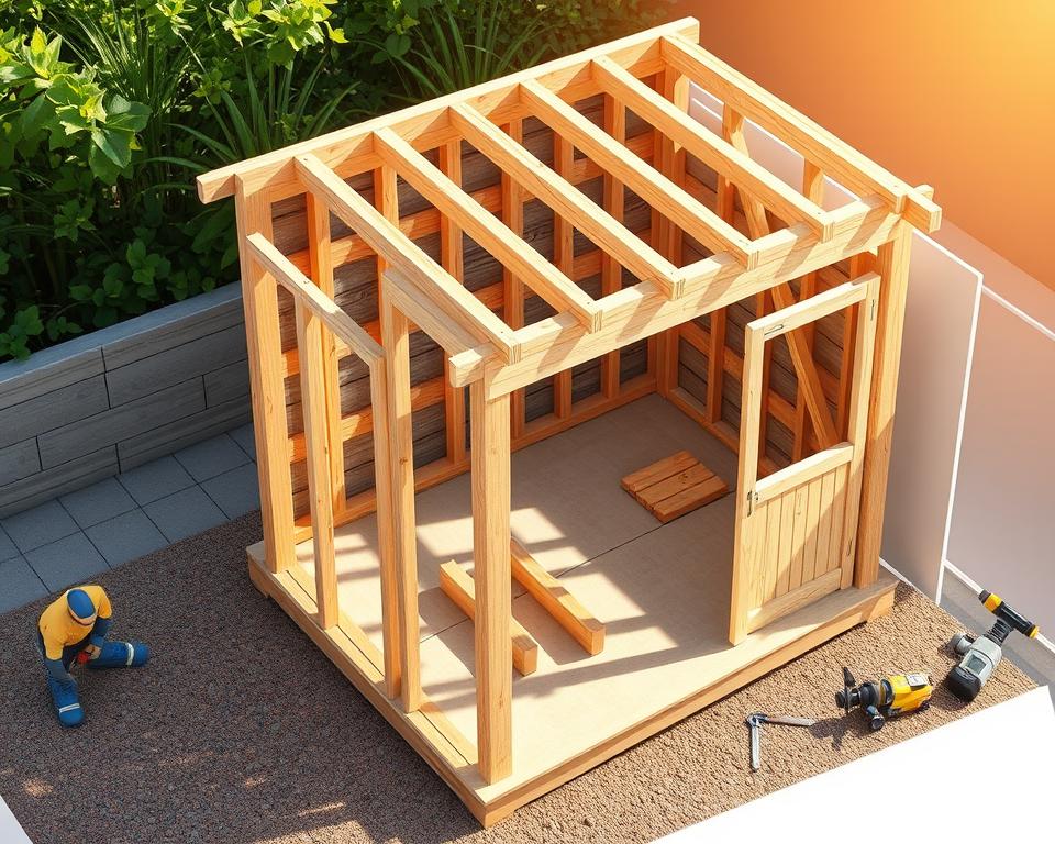 Aufbau Gartenhauses Zeitplanung