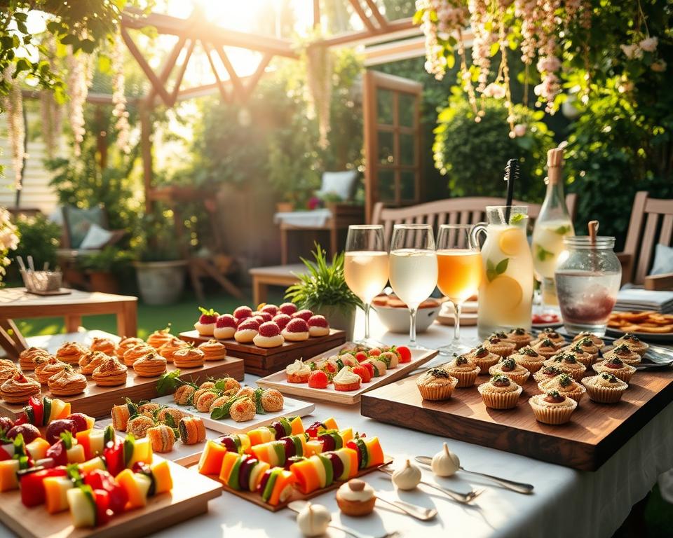 Gartenparty Speisen und Getränke
