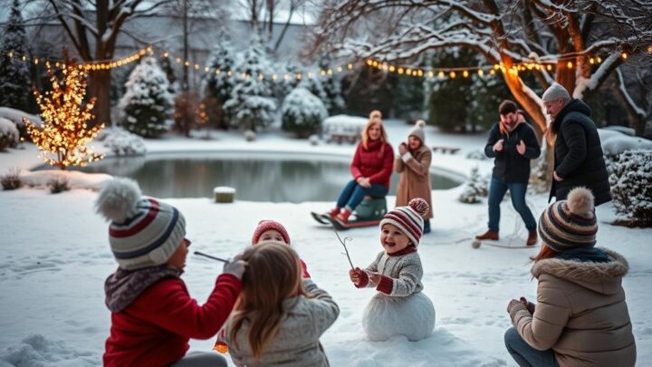 Lustige Winterspiele im Garten für die ganze Familie
