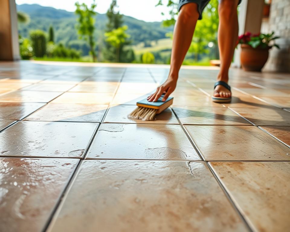 Pflege und Reinigung von Terrassenplatten