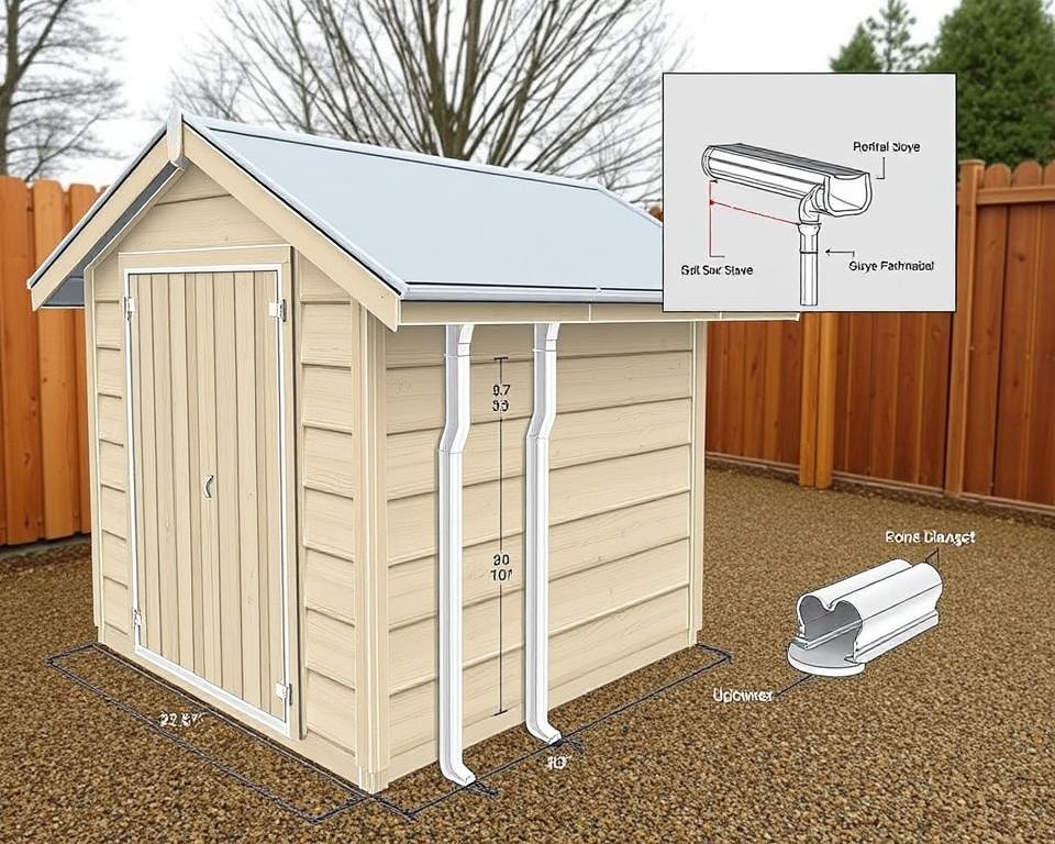 Planung Dachrinne Gartenhaus