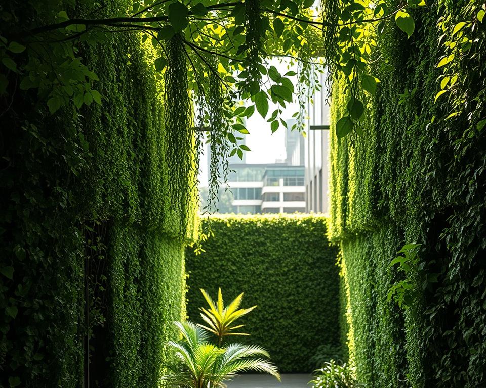 Schattenspender grüne Wand