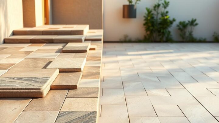 Terrassenplatten aus Naturstein oder Keramik