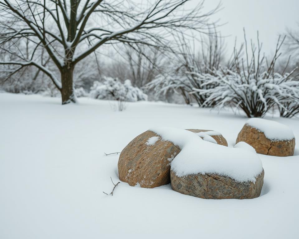 Winterpflege Pflanzsteine