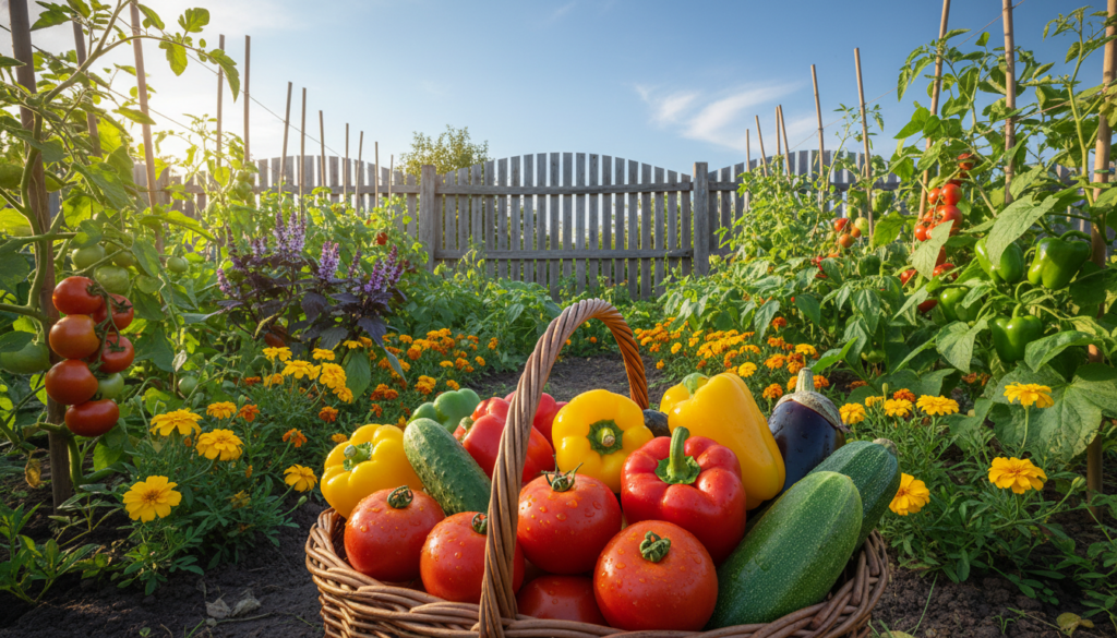 Gartenprodukte Ernte