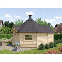 Fjordholz Grillkota mit Anbau Modell Ida 17+4m² | 6x4m
