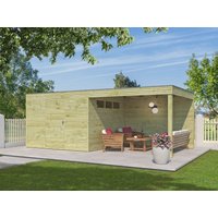 Holzgartenhaus Modell QB-Line 9,00 m² + 300 cm Anbau | 6x5m