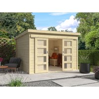 Pultdach Holzgartenhaus Modell Ella 28-C mit Schiebetü | 3x3m