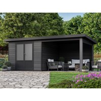 WPC Holzgartenhaus mit Terrasse Modell Style DeLuxe | 4x2m