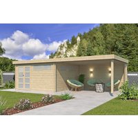 Flachdach Holzgartenhaus Modell Nelo 44 C mit 400 cm A | 8x4m