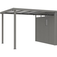 Seitendach für Gerätehaus Style 7,56 m² Alu Grau