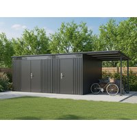 2-Raum Metall Gerätehaus Skylight Duo Plus 18,10 m | 6x3m