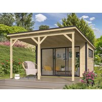 Fjordholz Holzgartenhaus Modell Poel-1 mit Vordach | 4x3m