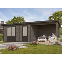 WPC Holzgartenhaus Modell Style DeLuxe 2-Raum mit Loun | 6x3m