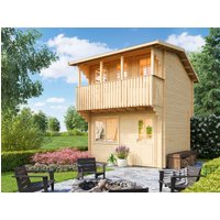 2-stöckiges Fjordholz Satteldach Holzgartenhaus Modell | 4x3m