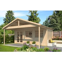 Fjordholz Holzgartenhaus Modell Rolf 44 A mit Vordach | 6x3m