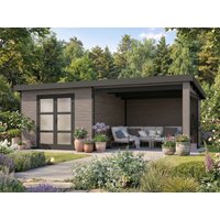 WPC Holzgartenhaus mit Lounge Modell FineLine 16,90 m² | 5x3m