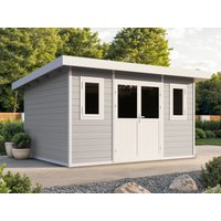 WPC Holzgartenhaus Modell Nexo White 11,28 m² | 4x3m