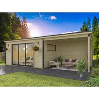 Fjordholz Holzgartenhaus Modell Poel-3 mit Anbau | 6x3m