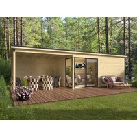 Fjordholz Holzgartenhaus Modell Amrum-4 mit Anbau | 5x3m