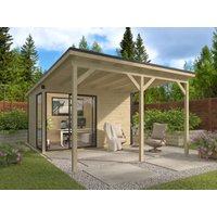 Fjordholz Holzgartenhaus Modell Amrum-2 mit Vordach | 4x3m