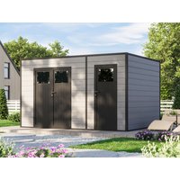 WPC Holzgartenhaus Modell Cubus 2-Raum 10,98 m² | 4x3m
