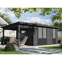 WPC Holzgartenhaus Modell Style DeLuxe 2-Raum mit Seit | 6x3m