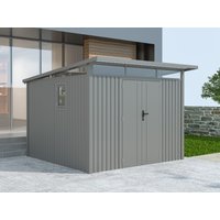 Metall Gerätehaus Modell Skylight 7,56 m² Alu Grau | 3x2m