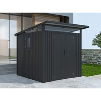 Metall Gerätehaus Modell Skylight 4,45 m² Anthrazi | 2x2m