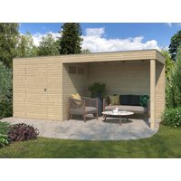 Holzgartenhaus Modell QB-Line 4,41 m² + Anbau | 4x3m