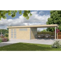 Holzgartenhaus Alu-Line Modell Kasuko-XL + 400 cm Anba | 8x4m