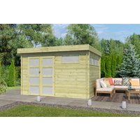 Flachdach Holzgartenhaus Modell Nelo 44 A | 4x3m