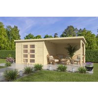 Pultdach Holzgartenhaus Modell Ella 28-C mit Anbau | 6x3m