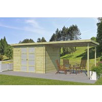 Gerätehaus Modell Umea 7,38 m² + 300 cm Anbau | 7x4m
