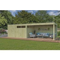 Holzgartenhaus Modell QBV3-Line 11,89 m² + 400 cm Anba | 6x2m