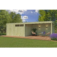 Holzgartenhaus Modell QBV-Line 11,89 m² + 400 cm Anbau | 6x4m