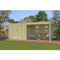 Holzgartenhaus Modell QBV-Line 5,90 m² + 300 cm Anbau | 6x3m