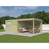 Holzgartenhaus Modell QBS-Line 9,00 m² + 300 cm Anbau | 6x5m