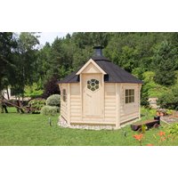 Fjordholz 6-Eck Grillkota Modell Lasse 9,0m² DeLux | 3x3m