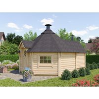 Fjordholz Grillkota mit Saunaraum Modell Finn 17+4 | 6x4m