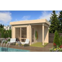 Fjordholz Saunahaus Modell Cube Klassik 70 B | 7x3m