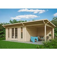 Fjordholz Holzgartenhaus Modell Jacob 44 C mit Seitend | 7x4m