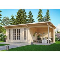 Fjordholz Holzgartenhaus Modell Jacob 44 B mit Seitend | 7x4m