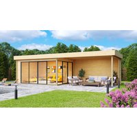 Fjordholz Holzgartenhaus Alu Concept 70 A mit Anbau | 6x4m