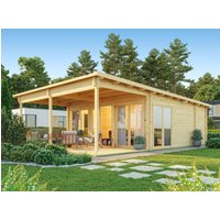 Fjordholz Holzgartenhaus Modell Taunus 70 mit Vordach | 7x4m