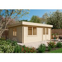 Fjordholz Flachdach Holzgartenhaus Modell Orka 28 B