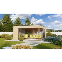 Fjordholz Holzgartenhaus Modell Q-BIC Alu 44 F