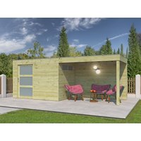 Holzgartenhaus Modell QBS-Line 6,30 m² + 300 cm Anbau