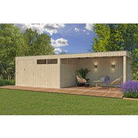 Holzgartenhaus Modell QBV-Line 11,89 m² + 400 cm Anbau